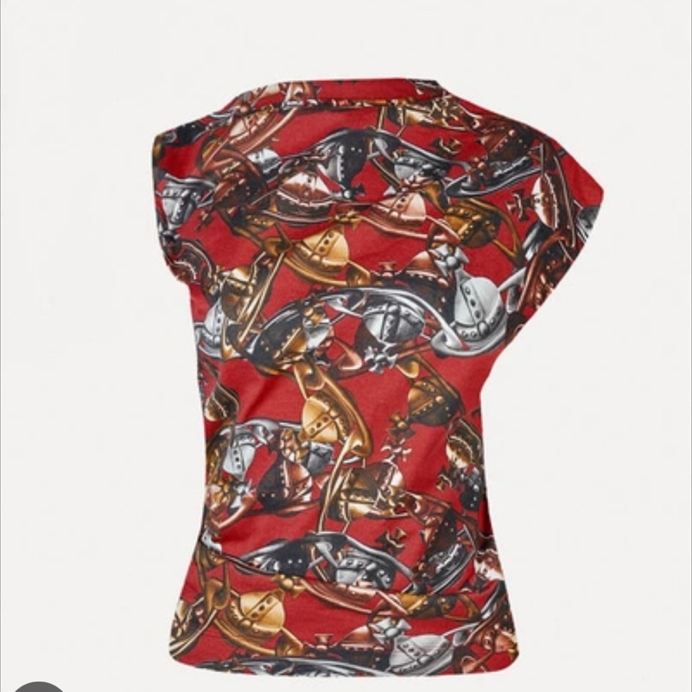 Vivienne Westwood Crazy Orbs Top in Red and Gray